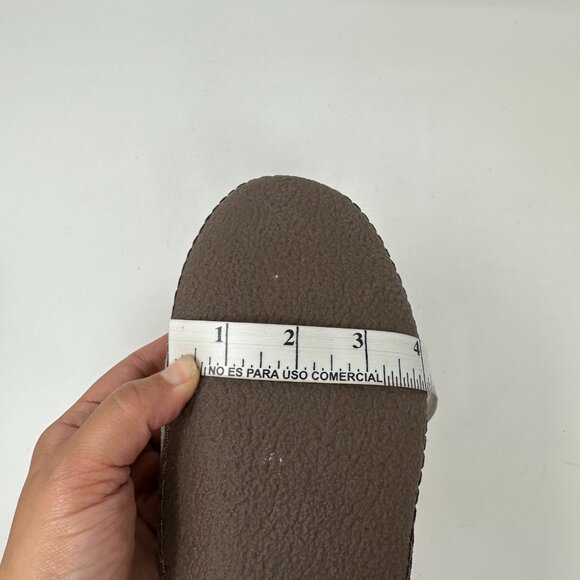 LL Bean Women's Handsewn Suede Flannel Lined Moccasin Peat Moss Slip On - Picture 11 of 12